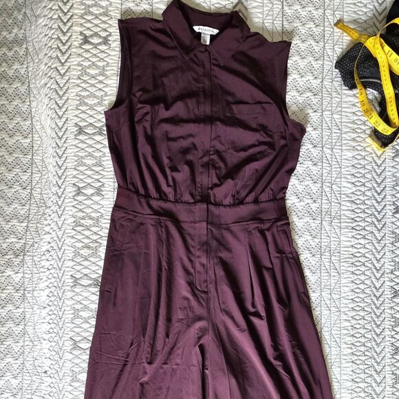 Athleta Pants - Athleta Jumpsuit Plum Sleeveless Wide Leg Size 10 Tall NWOT